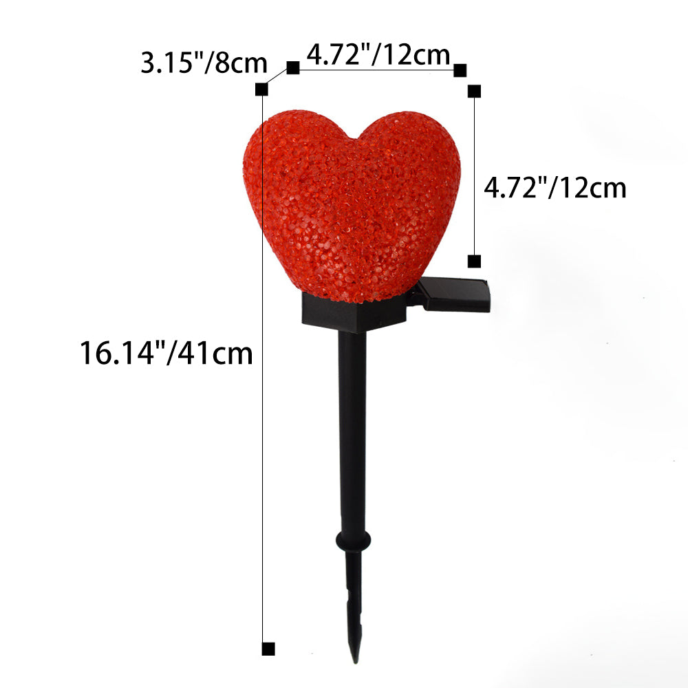 Modern Art Deco Solar Waterproof ABS Plastic & Nano Heart-Shaped Decorative LED Outdoor Light Landscape Lighting For Garden & Outdoor Patio Cuvalon
