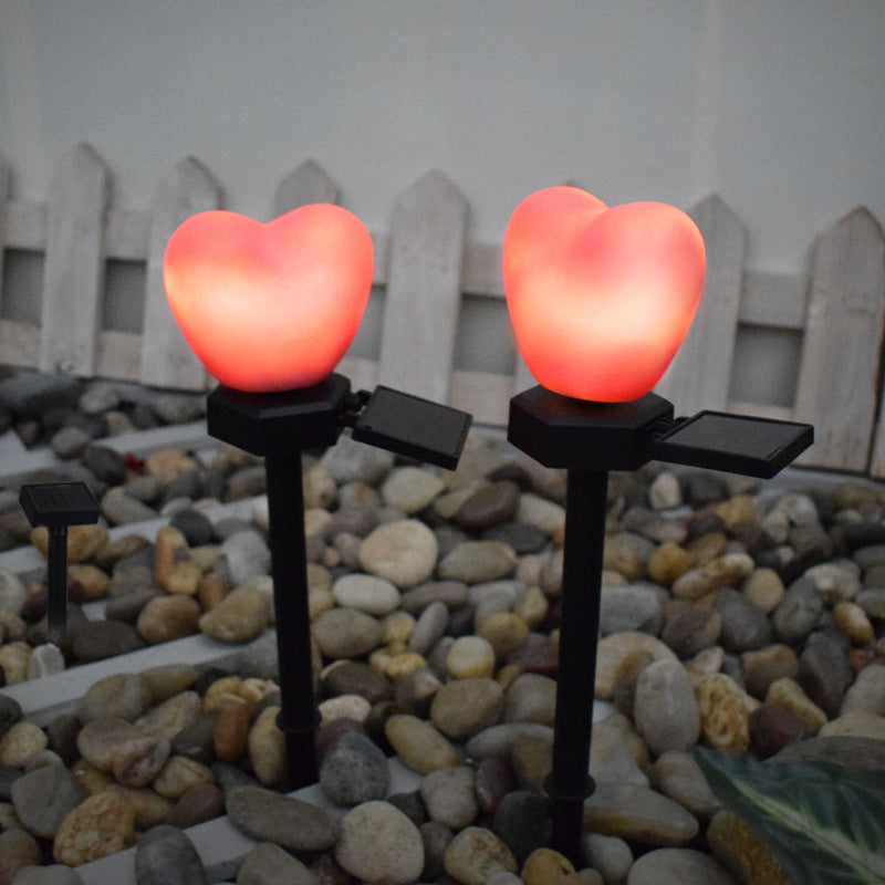 Modern Art Deco Solar Waterproof ABS Plastic & Nano Heart-Shaped Decorative LED Outdoor Light Landscape Lighting For Garden & Outdoor Patio Cuvalon