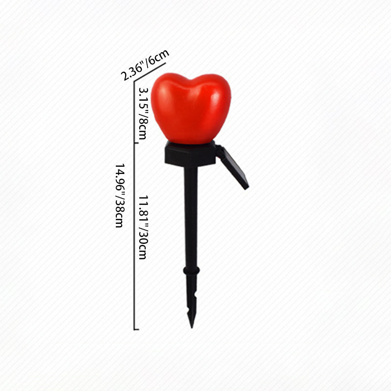 Modern Art Deco Solar Waterproof ABS Plastic & Nano Heart-Shaped Decorative LED Outdoor Light Landscape Lighting For Garden & Outdoor Patio Cuvalon