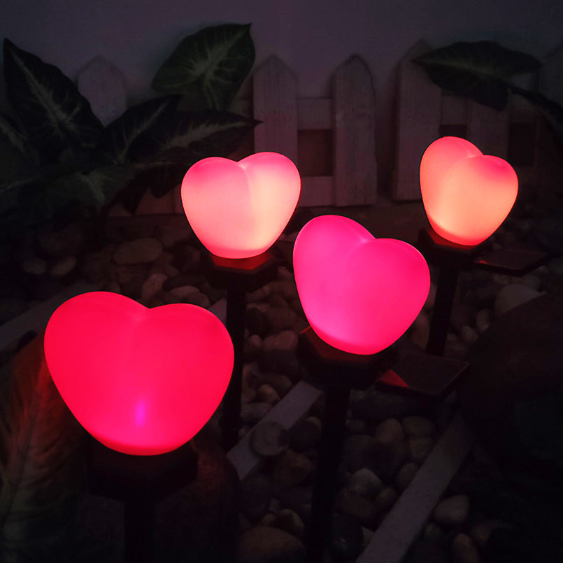 Modern Art Deco Solar Waterproof ABS Plastic & Nano Heart-Shaped Decorative LED Outdoor Light Landscape Lighting For Garden & Outdoor Patio Cuvalon