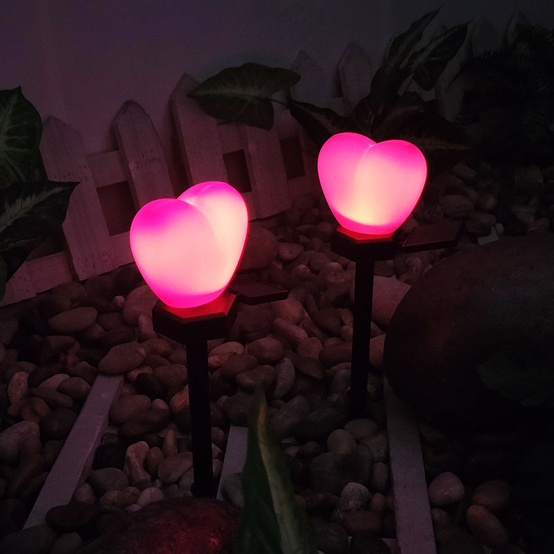 Modern Art Deco Solar Waterproof ABS Plastic & Nano Heart-Shaped Decorative LED Outdoor Light Landscape Lighting For Garden & Outdoor Patio Cuvalon