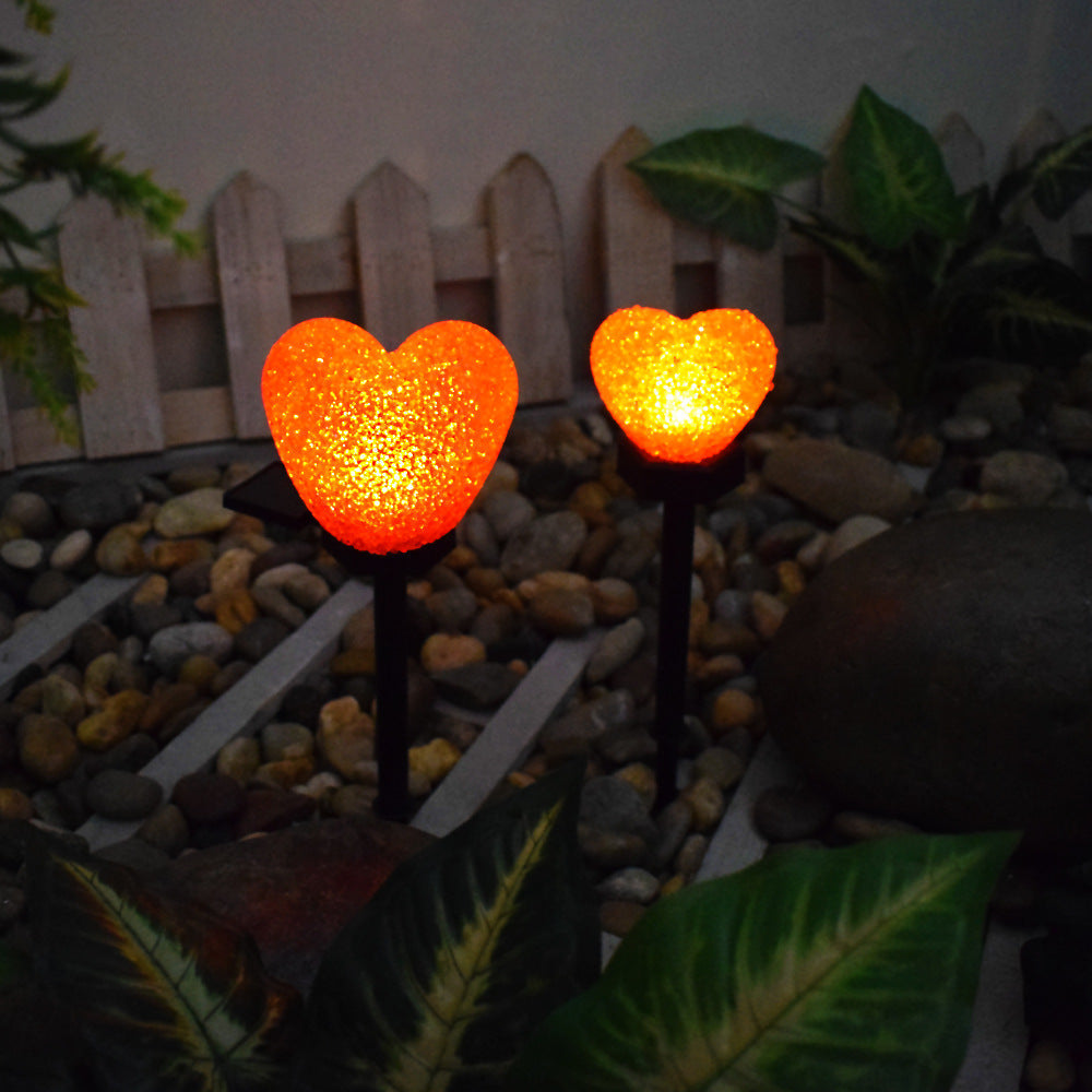 Modern Art Deco Solar Waterproof ABS Plastic & Nano Heart-Shaped Decorative LED Outdoor Light Landscape Lighting For Garden & Outdoor Patio Cuvalon