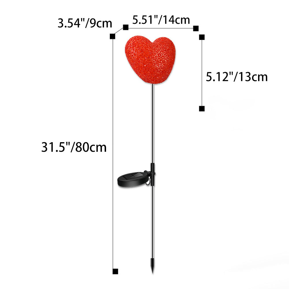 Modern Art Deco Solar Waterproof ABS Plastic & Nano Heart-Shaped Decorative LED Outdoor Light Landscape Lighting For Garden & Outdoor Patio Cuvalon