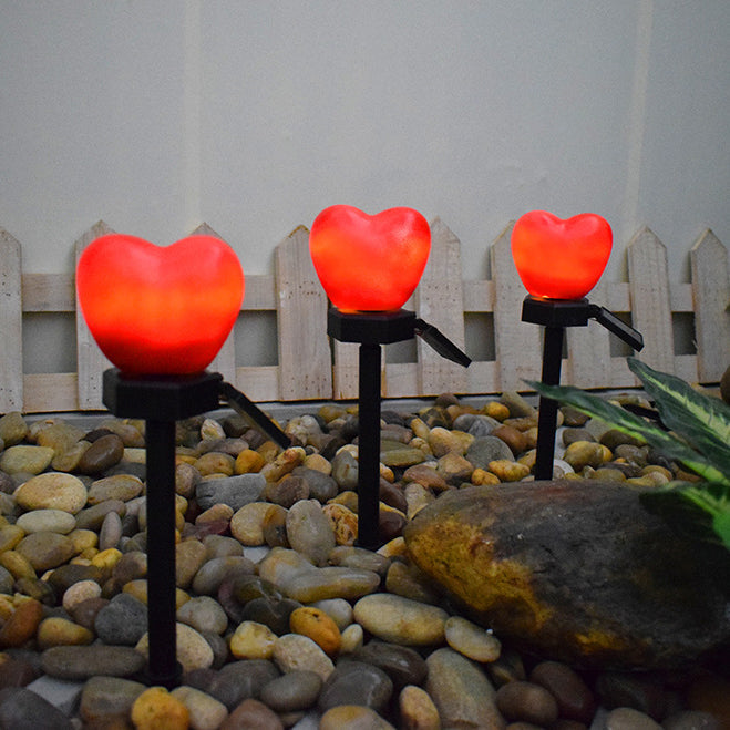 Modern Art Deco Solar Waterproof ABS Plastic & Nano Heart-Shaped Decorative LED Outdoor Light Landscape Lighting For Garden & Outdoor Patio Cuvalon