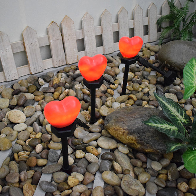 Modern Art Deco Solar Waterproof ABS Plastic & Nano Heart-Shaped Decorative LED Outdoor Light Landscape Lighting For Garden & Outdoor Patio Cuvalon