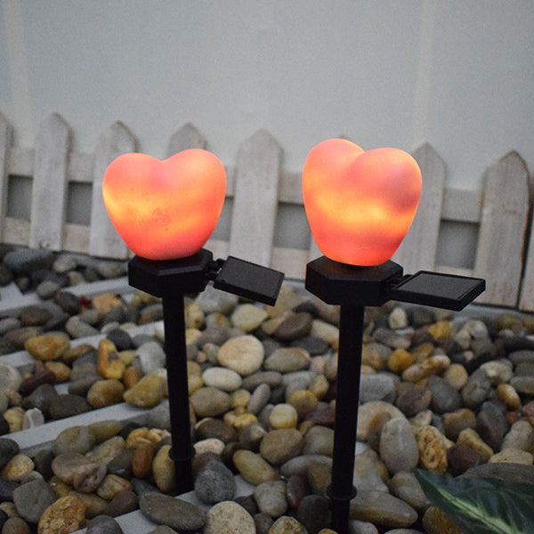Modern Art Deco Solar Waterproof ABS Plastic & Nano Heart-Shaped Decorative LED Outdoor Light Landscape Lighting For Garden & Outdoor Patio Cuvalon