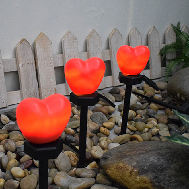 Modern Art Deco Solar Waterproof ABS Plastic & Nano Heart-Shaped Decorative LED Outdoor Light Landscape Lighting For Garden & Outdoor Patio Cuvalon