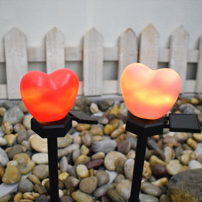 Modern Art Deco Solar Waterproof ABS Plastic & Nano Heart-Shaped Decorative LED Outdoor Light Landscape Lighting For Garden & Outdoor Patio Cuvalon