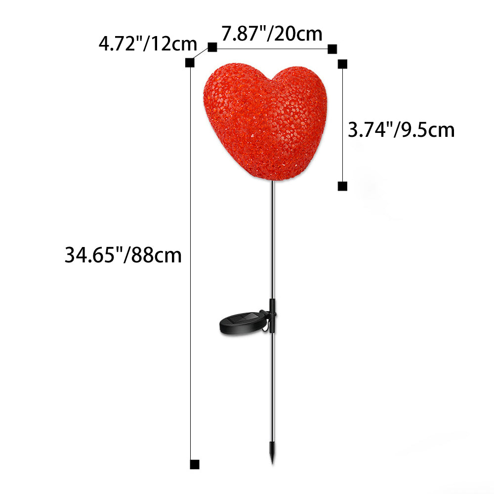 Modern Art Deco Solar Waterproof ABS Plastic & Nano Heart-Shaped Decorative LED Outdoor Light Landscape Lighting For Garden & Outdoor Patio Cuvalon
