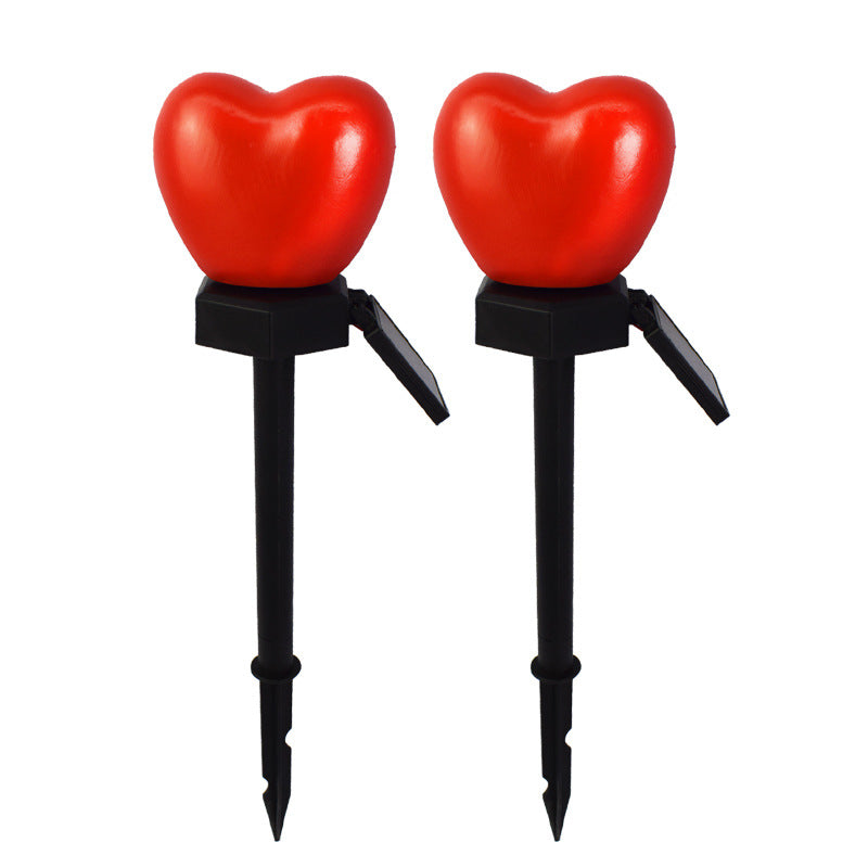 Modern Art Deco Solar Waterproof ABS Plastic & Nano Heart-Shaped Decorative LED Outdoor Light Landscape Lighting For Garden & Outdoor Patio Cuvalon