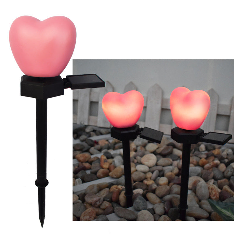 Modern Art Deco Solar Waterproof ABS Plastic & Nano Heart-Shaped Decorative LED Outdoor Light Landscape Lighting For Garden & Outdoor Patio Cuvalon