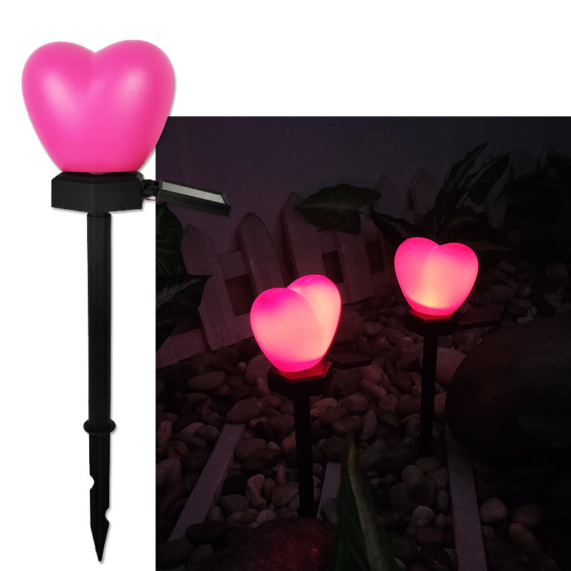 Modern Art Deco Solar Waterproof ABS Plastic & Nano Heart-Shaped Decorative LED Outdoor Light Landscape Lighting For Garden & Outdoor Patio Cuvalon