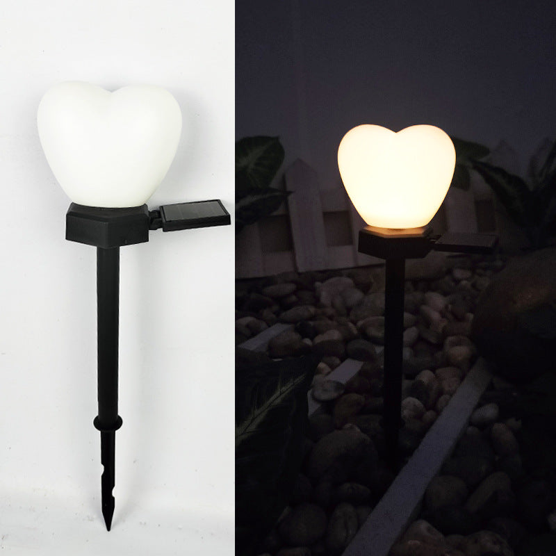 Modern Art Deco Solar Waterproof ABS Plastic & Nano Heart-Shaped Decorative LED Outdoor Light Landscape Lighting For Garden & Outdoor Patio Cuvalon