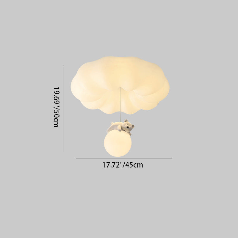 Contemporary Creative Cloud Iron Plastic LED Kids Flush Mount Ceiling Light For Living Room Cuvalon