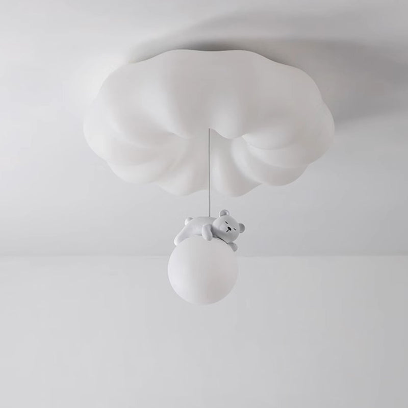 Contemporary Creative Cloud Iron Plastic LED Kids Flush Mount Ceiling Light For Living Room Cuvalon
