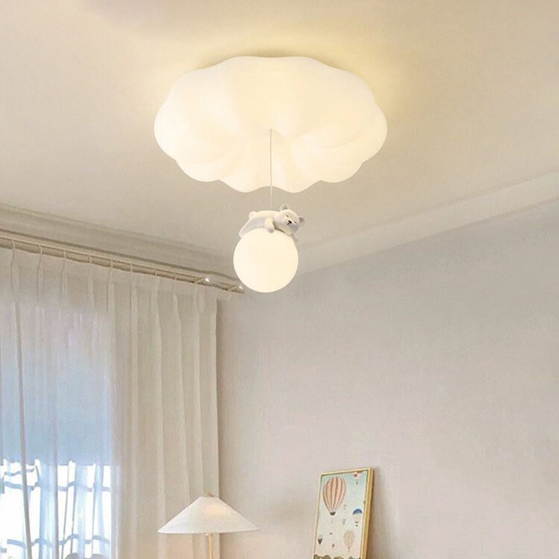 Contemporary Creative Cloud Iron Plastic LED Kids Flush Mount Ceiling Light For Living Room Cuvalon