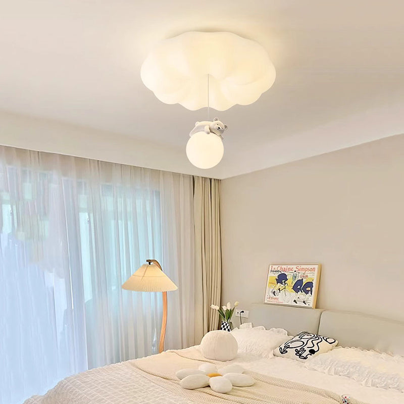 Contemporary Creative Cloud Iron Plastic LED Kids Flush Mount Ceiling Light For Living Room Cuvalon