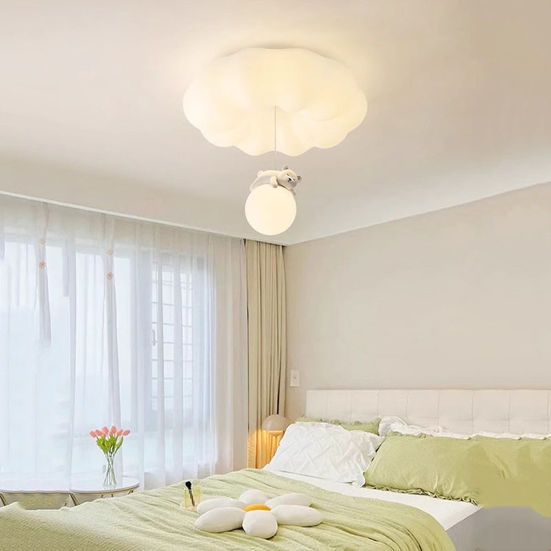 Contemporary Creative Cloud Iron Plastic LED Kids Flush Mount Ceiling Light For Living Room Cuvalon