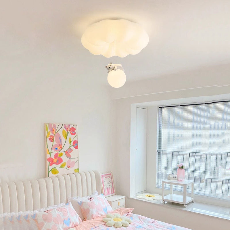 Contemporary Creative Cloud Iron Plastic LED Kids Flush Mount Ceiling Light For Living Room Cuvalon