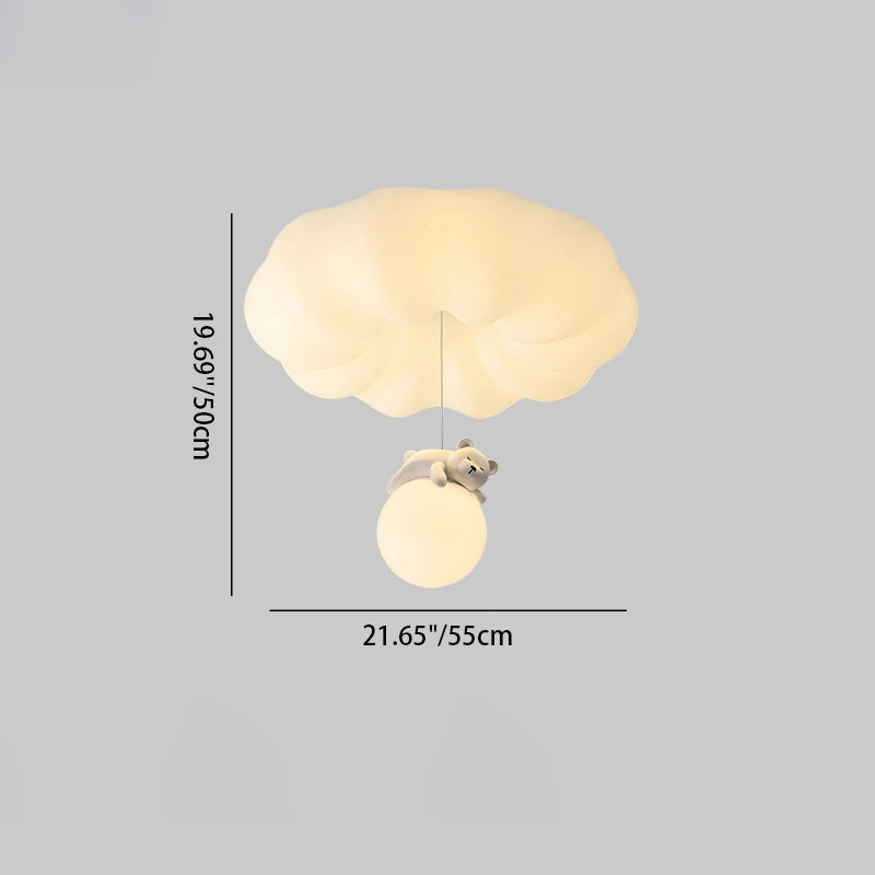 Contemporary Creative Cloud Iron Plastic LED Kids Flush Mount Ceiling Light For Living Room Cuvalon