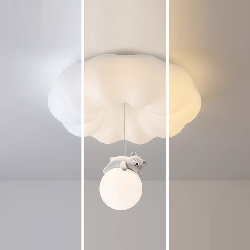 Contemporary Creative Cloud Iron Plastic LED Kids Flush Mount Ceiling Light For Living Room Cuvalon