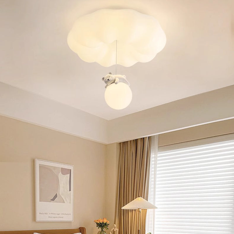 Contemporary Creative Cloud Iron Plastic LED Kids Flush Mount Ceiling Light For Living Room Cuvalon