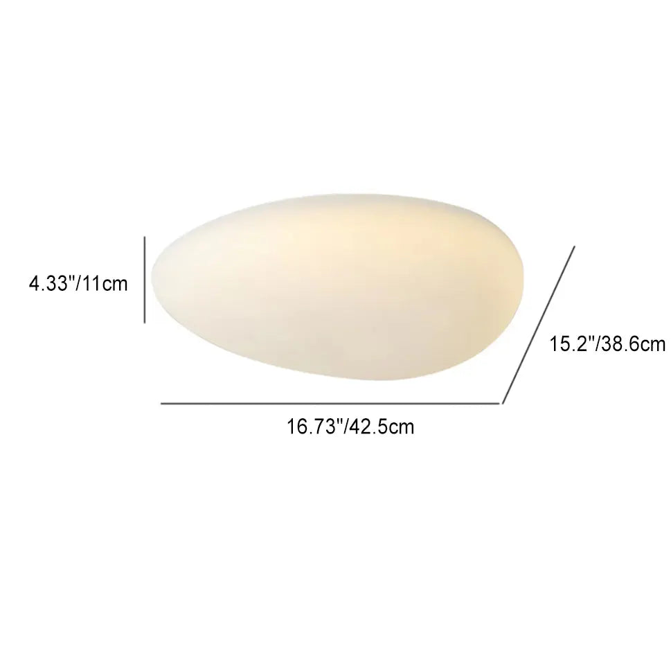 Nordic Minimalist Cobblestone PE Lampshade LED Flush Mount Ceiling Light Cuvalon
