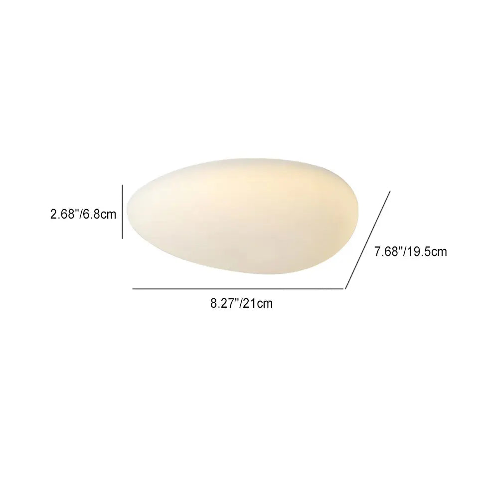 Nordic Minimalist Cobblestone PE Lampshade LED Flush Mount Ceiling Light Cuvalon