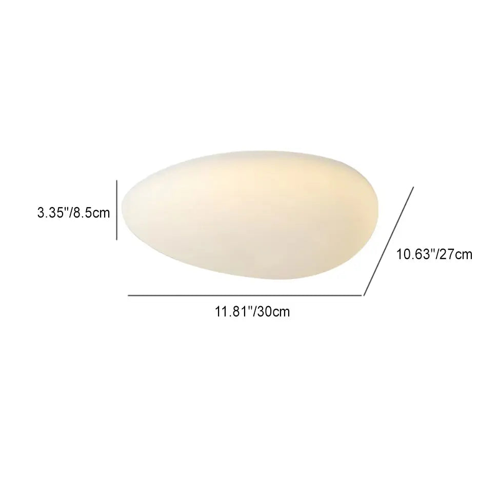 Nordic Minimalist Cobblestone PE Lampshade LED Flush Mount Ceiling Light Cuvalon
