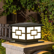 Contemporary Industrial ABS Cube LED Waterproof Solar Post Lamp For Outdoor Patio Cuvalon