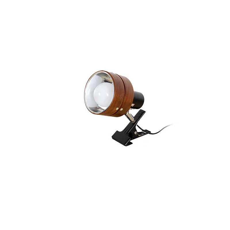 Traditional Japanese Round Clip Wood Iron Acrylic 1-Light Table Lamp For Bedroom Cuvalon