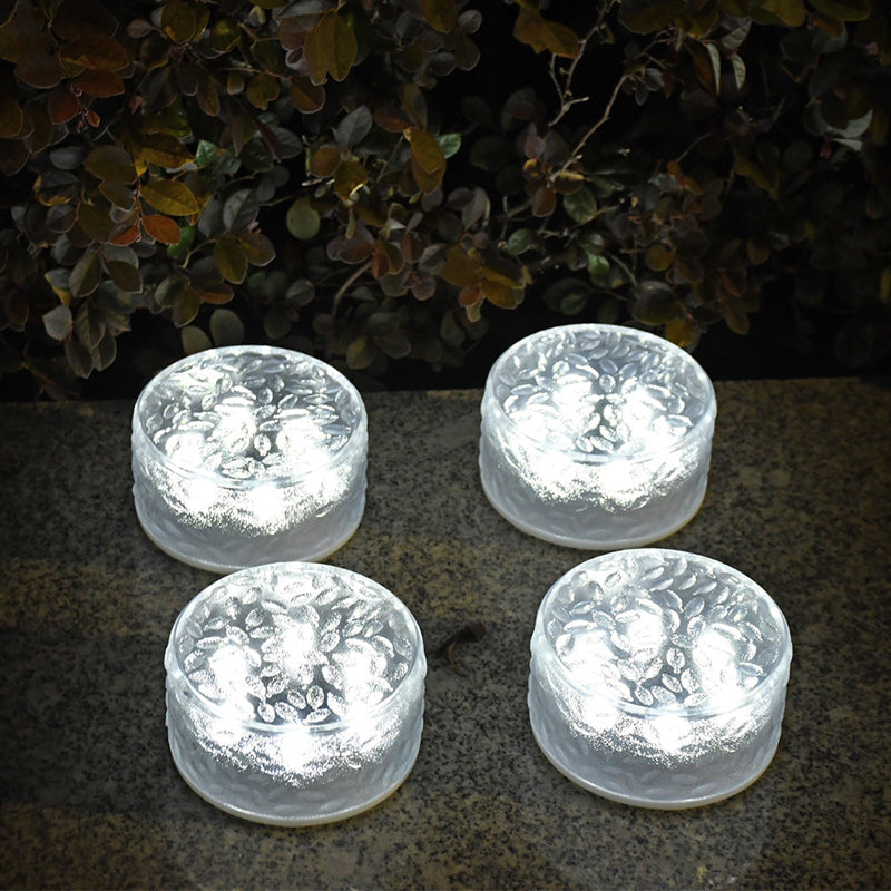 Modern Minimalist Solar Round Ice Brick Shape Acrylic LED Outdoor Light For Garden Cuvalon