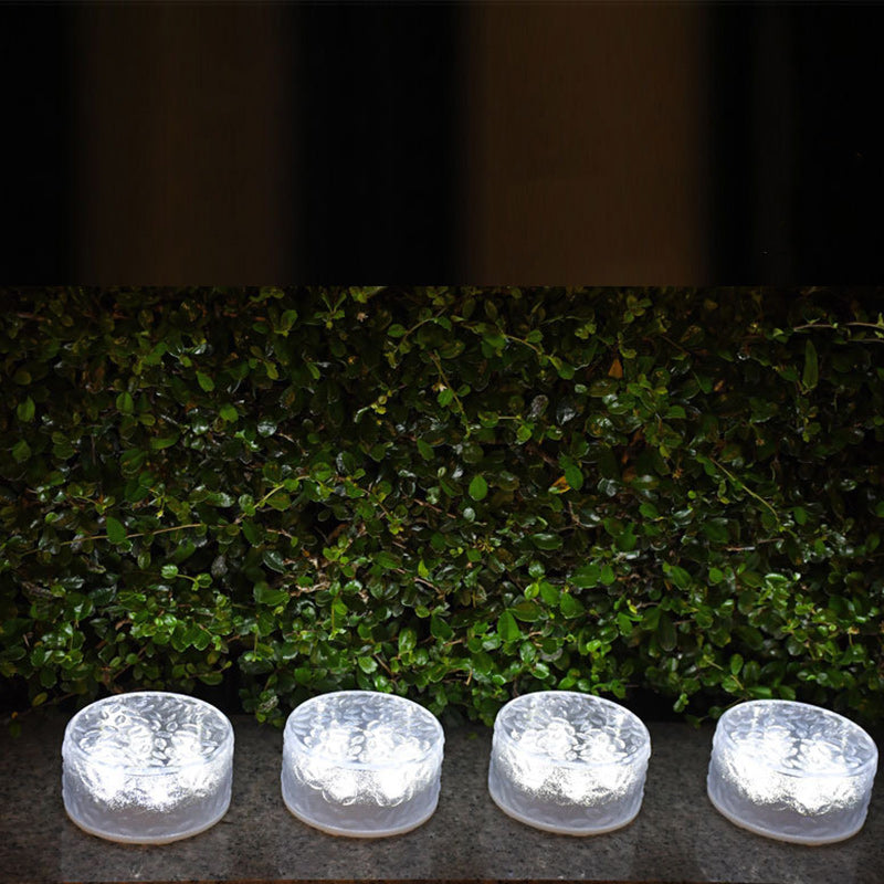 Modern Minimalist Solar Round Ice Brick Shape Acrylic LED Outdoor Light For Garden Cuvalon