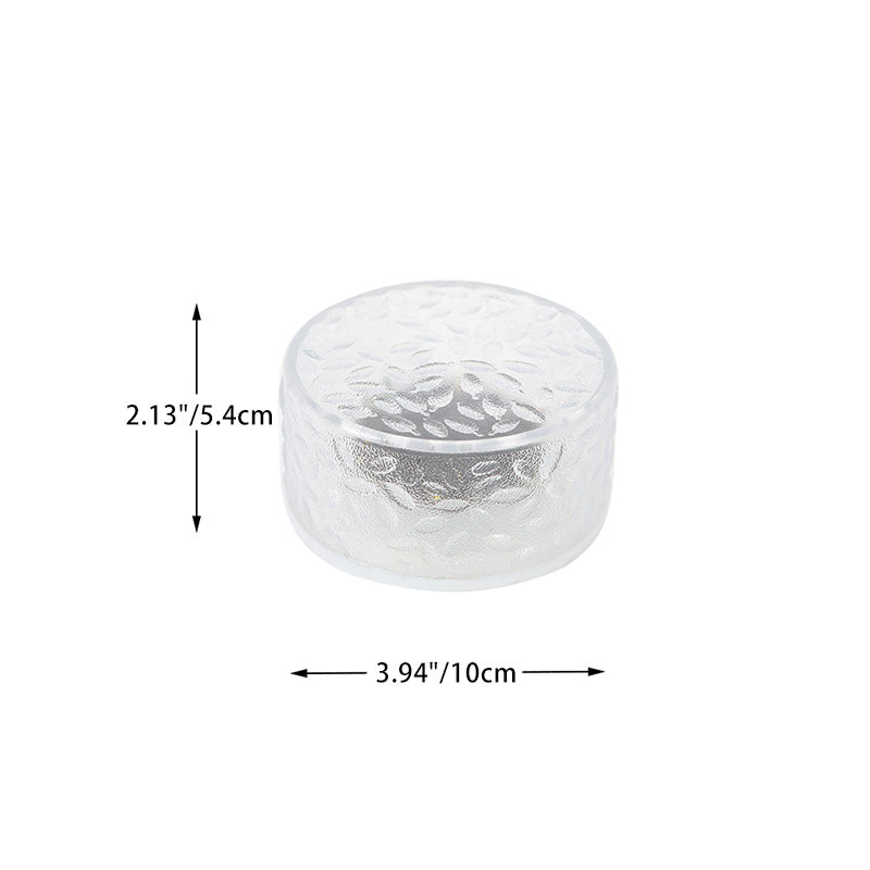 Modern Minimalist Solar Round Ice Brick Shape Acrylic LED Outdoor Light For Garden Cuvalon