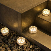 Modern Minimalist Solar Round Ice Brick Shape Acrylic LED Outdoor Light For Garden Cuvalon