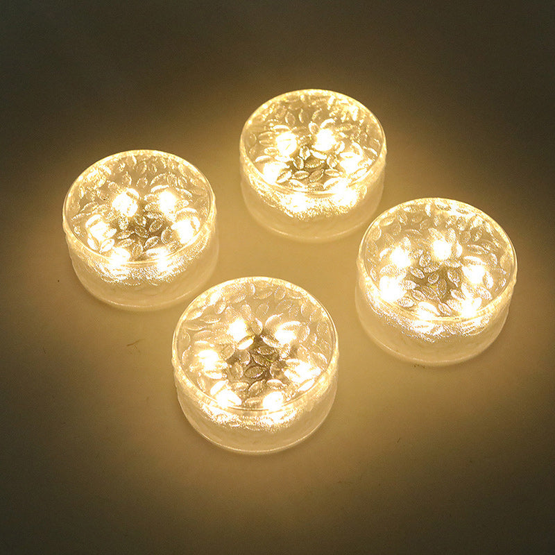 Modern Minimalist Solar Round Ice Brick Shape Acrylic LED Outdoor Light For Garden Cuvalon