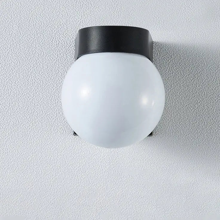 Modern Simplicity Waterproof Orb Polycarbonate Acrylic 1-Light Wall Sconce Lamp For Outdoor Patio Cuvalon
