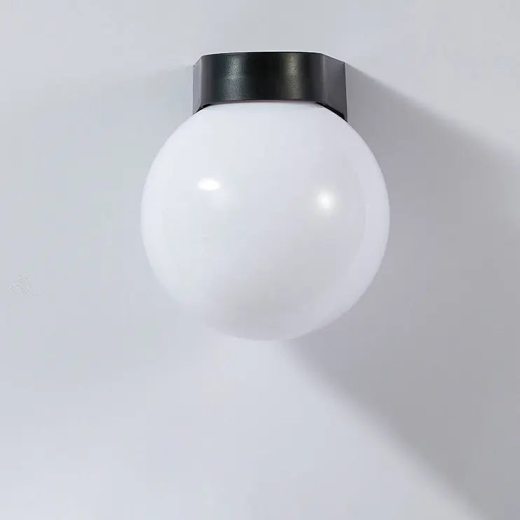 Modern Simplicity Waterproof Orb Polycarbonate Acrylic 1-Light Wall Sconce Lamp For Outdoor Patio Cuvalon