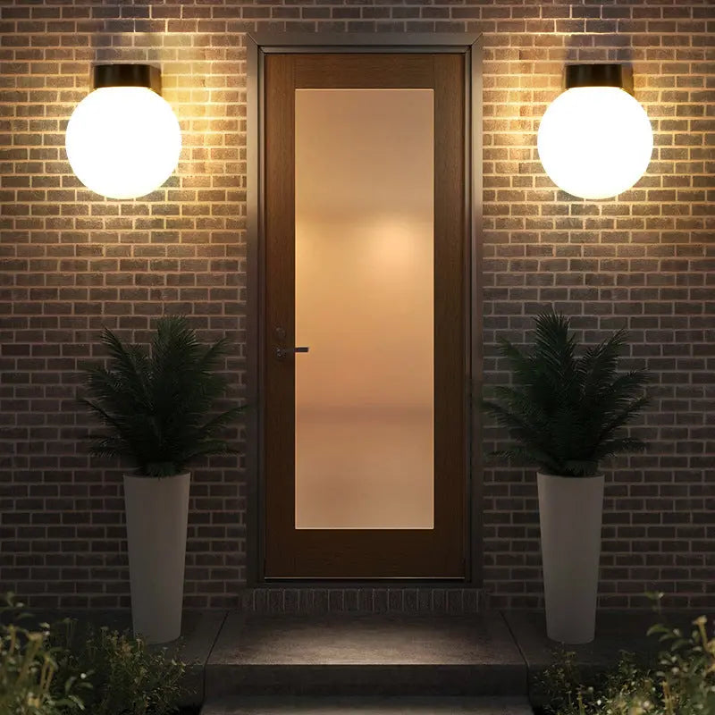 Modern Simplicity Waterproof Orb Polycarbonate Acrylic 1-Light Wall Sconce Lamp For Outdoor Patio Cuvalon