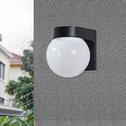 Modern Simplicity Waterproof Orb Polycarbonate Acrylic 1-Light Wall Sconce Lamp For Outdoor Patio Cuvalon