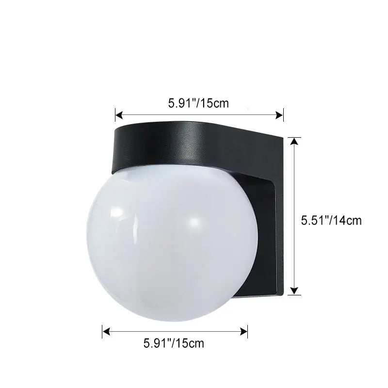 Modern Simplicity Waterproof Orb Polycarbonate Acrylic 1-Light Wall Sconce Lamp For Outdoor Patio Cuvalon