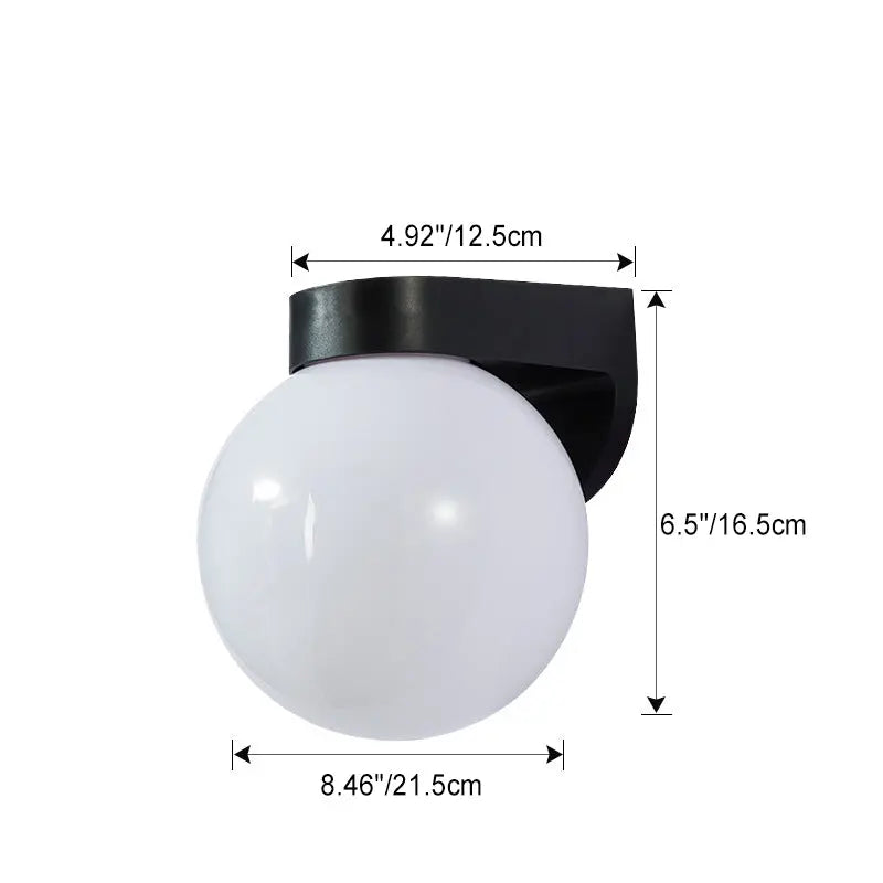 Modern Simplicity Waterproof Orb Polycarbonate Acrylic 1-Light Wall Sconce Lamp For Outdoor Patio Cuvalon