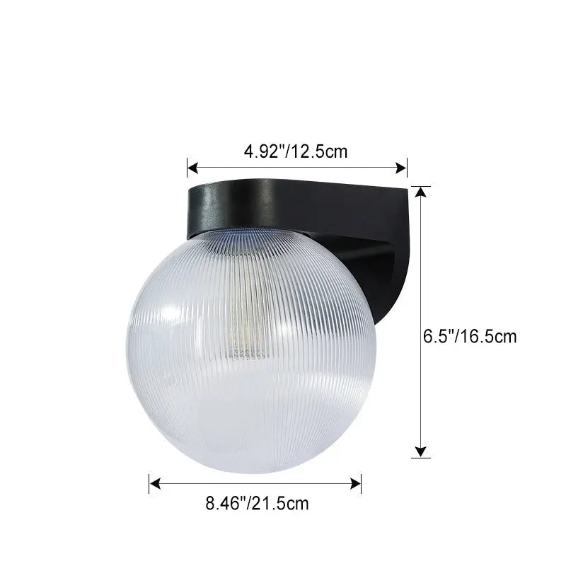 Modern Simplicity Waterproof Orb Polycarbonate Acrylic 1-Light Wall Sconce Lamp For Outdoor Patio Cuvalon