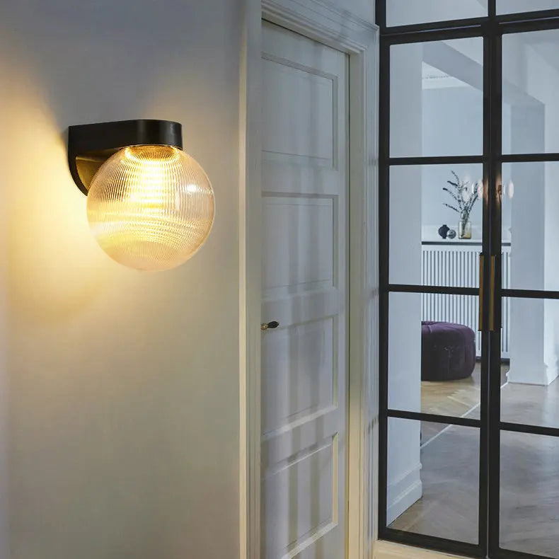 Modern Simplicity Waterproof Orb Polycarbonate Acrylic 1-Light Wall Sconce Lamp For Outdoor Patio Cuvalon