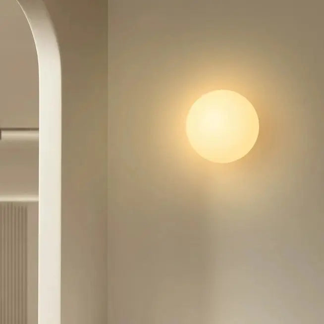 Modern Minimalist Orb Glass 1-Light Wall Sconce Lamp For Living Room Cuvalon