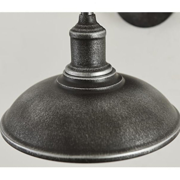 Contemporary Industrial Round Pot Lid Shape Curved Rod Iron Shade 1-Light Wall Sconce Lamp For Outdoor Patio Cuvalon