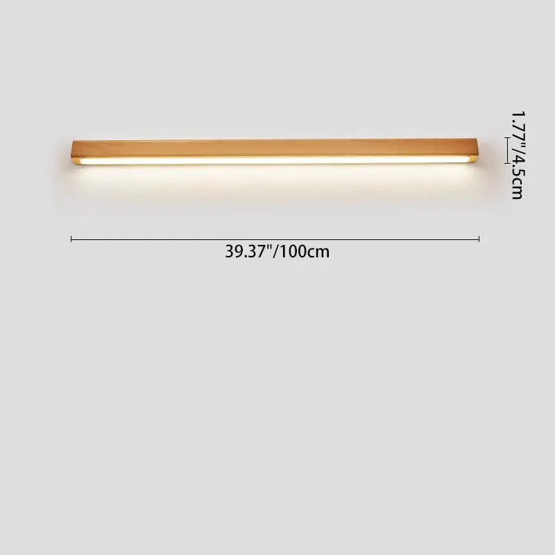 Japanese Simple Solid Wood Strip LED Wall Sconce Lamp Cuvalon