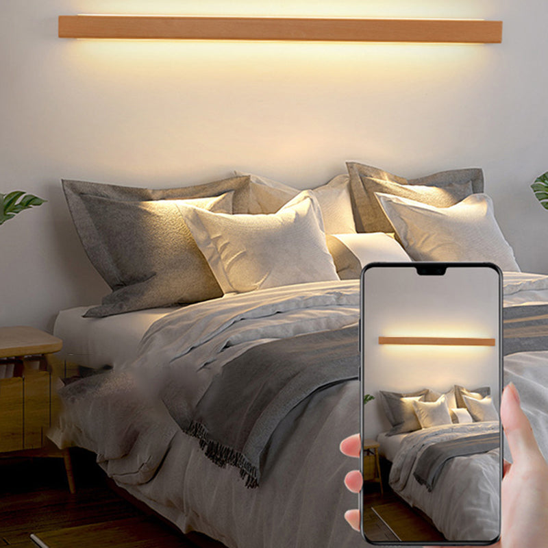 Japanese Simple Solid Wood Strip LED Wall Sconce Lamp Cuvalon