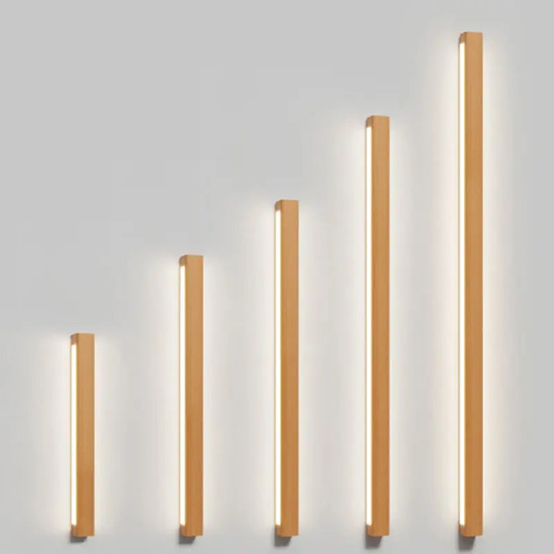 Japanese Simple Solid Wood Strip LED Wall Sconce Lamp Cuvalon