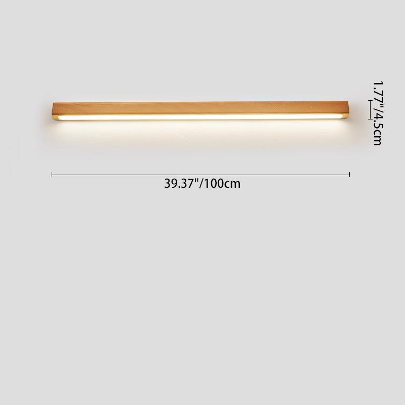 Japanese Simple Solid Wood Strip LED Wall Sconce Lamp Cuvalon